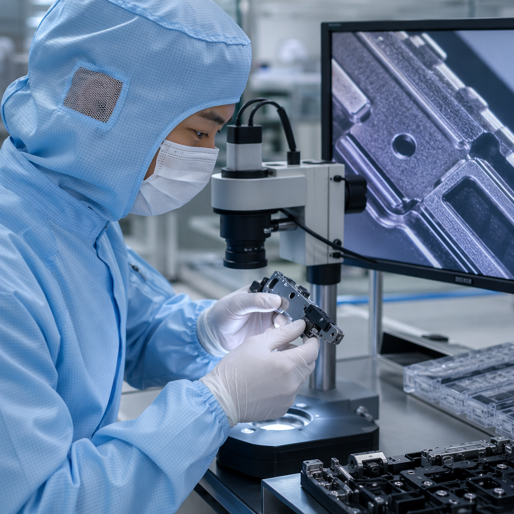 Engineer Inspecting SMT Part